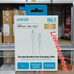 Kabel Data TypeC to TypeC Anker 322 USB-C to USB-C Cable 0.9m Kabel Charger (3ft Braided) - A81F5H11