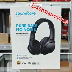 Soundcore by Anker Q20i Bluetooth Headphones with Mic Hi-Res Hybrid ANC Headset with Noise Cancelling Wireless Headphone Over-the-Ear Headphones  A3004H12