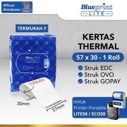 kertas thermal printer BLUEPRINT LITE Kertas Struk Thermal Paper 57x30 mm - 57x30