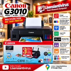 Printer Ink Tank CANON PIXMA G3010 - Print Scan Copy Wifi - Printer Multifungsi Printer Rumah dan Personal Pengganti EPSON L3250 L3251