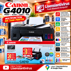 Printer F4 Canon G4010 - Ink Tank ADF FAX Wifi Wireless All In One - Garansi 3 Tahun - Pengganti L5290 - G4780