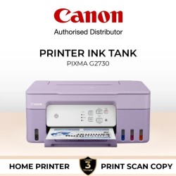 Printer Canon G2730 Ungu Purple - Ink Tank All In One Print Scan Copy USB MacOS Pengganti L3210 L3211