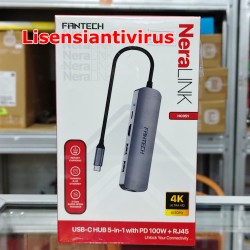 FANTECH HC051 Converter USB Hub Type C 5in1 LAN 100 Mbps PD100W Pengisian Cepat Support Apple Mac Port TypeC 3.1