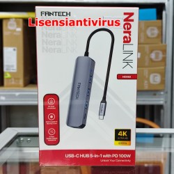 FANTECH HC052 Converter USB Hub Type C 5in1 HDMI 4K Output PD100W Pengisian Cepat Bahan Aluminium Alloy Tahan Panas Support Apple Mac Ipad