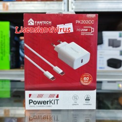 Charger dan Kabel Fantech PK202 PK202cc Set Bundling Adaptor Charge 20W Super Fast Charging Power Delivery Tidak Kusut