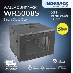 Rak jaringan Indorack Rack WR5008S Wallmount 8U Depth 500mm Single Door 19inch INDORACK Rak jaringan Indorack Rack WR5008S Wallmount 8U Depth 500mm Single Door 19inch INDORACK