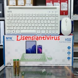 Keyboard Mouse NYK K50 Combo Dual Mode Silent Bluetooth Wireless 84 Key Include Baterai