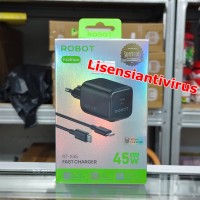 Charger HP ROBOT RT-X45 RTX45 Fashion Series Mini GaN Fast Charging 45W Include Kabel Charger TypeC to C 1m