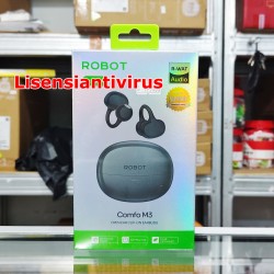 TWS ROBOT Comfo M3 Tws Bluetooth 6.0 11mm Driver Desain Clip On Peredam Bising Ai 32H Playtime