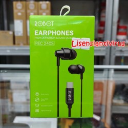 Headset Robot REC240Headset Wired Earphone Headphone Bass Android Kabel Jack 3.5 TypeC