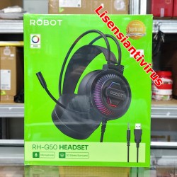 ROBOT Headphone RH-G50 RH G50 Gaming Headset RGB 3.5mm Jack with Mic Noise Cancelling 50mm Driver Super Bass