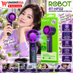 ROBOT RT-HF02 Mini Fan Kipas Genggam Portable Fan High Speed 9000RPM LED Screen Handled Mini Fan