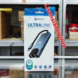 5in1 Type C USB Hub Konverter Unitech Ultralink Hub 3.0 + HDMI + LAN + Type C untuk Tablet Laptop