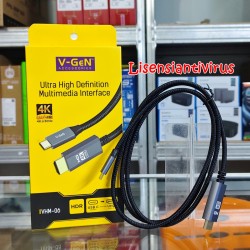 V-GeN VHM-06 VGEN VHM06 Kabel TypeC To HDMI 4K Ultra HD 1.5 Meter USB-C to HDMI UHD Display 1.5meter