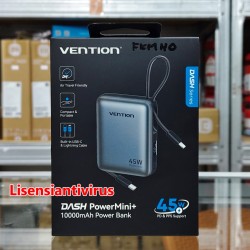 Vention Powerbank Dash Series 10000mAh 45W LED Display Built in Cable USB C and Lightning Fast Charging For Android Iphone Flight Friendly FKMH0