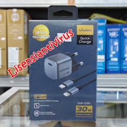 VIVAN Gan Q30L Super Mini Adaptor Kepala Charger GaN 9th Generation 20W 30W USB-C PD QC3.0 Fast Charging iPhone Laptop GaN-Q Series