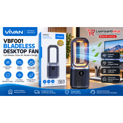 Fan VIVAN VBF001 Bladeless Desktop Fan 9 Tingkat Kecepatan bisa Swing dgn Baterai 3500Mah Teknologi Air Multiplier Fan VIVAN VBF001 Bladeless Desktop Fan 9 Tingkat Kecepatan bisa Swing dgn Baterai 3500Mah Teknologi Air Multiplier