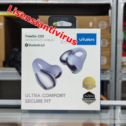 TWS VIVAN FreeGo C02 Clip On Open Ear Bluetooth 5.4 TWS Earphone ENC 2 Mic 52Jam