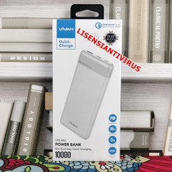 Vivan VPB-M10 10000mAh Powerbank 3A dual connection Type C dan USB
